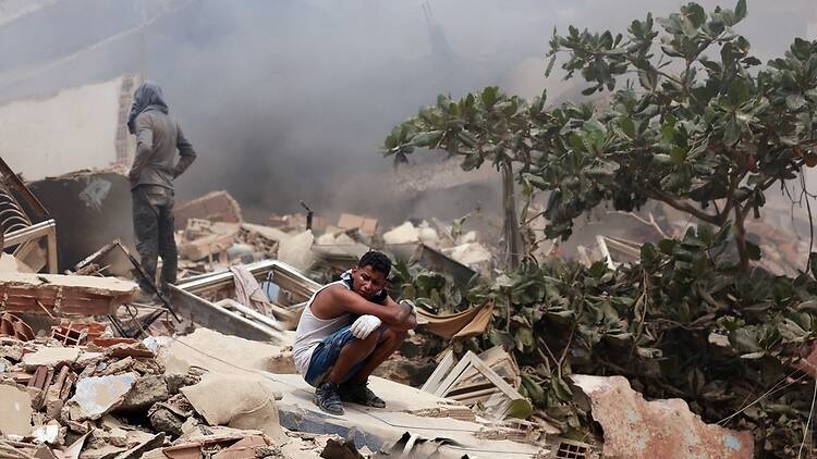 Earthquake aftermath in La Guaira, Venezuela