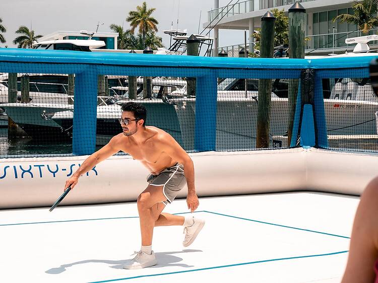 A floating pickleball court just opened in Fort Lauderdale