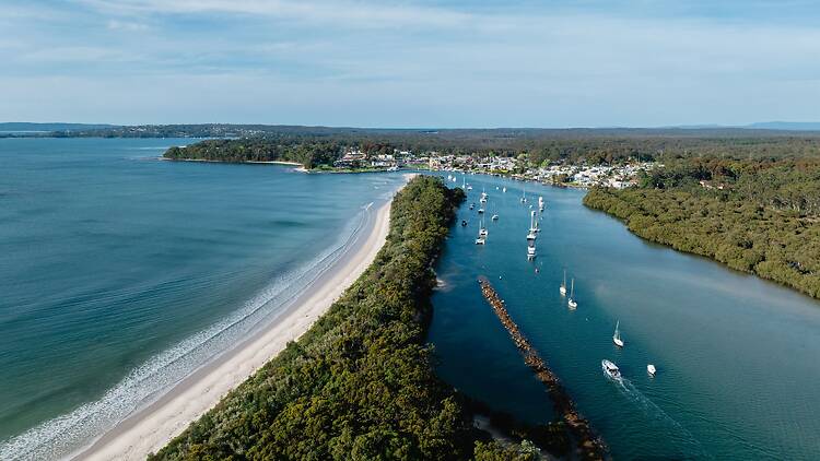 Aerial view over Huskisson on the South Coast