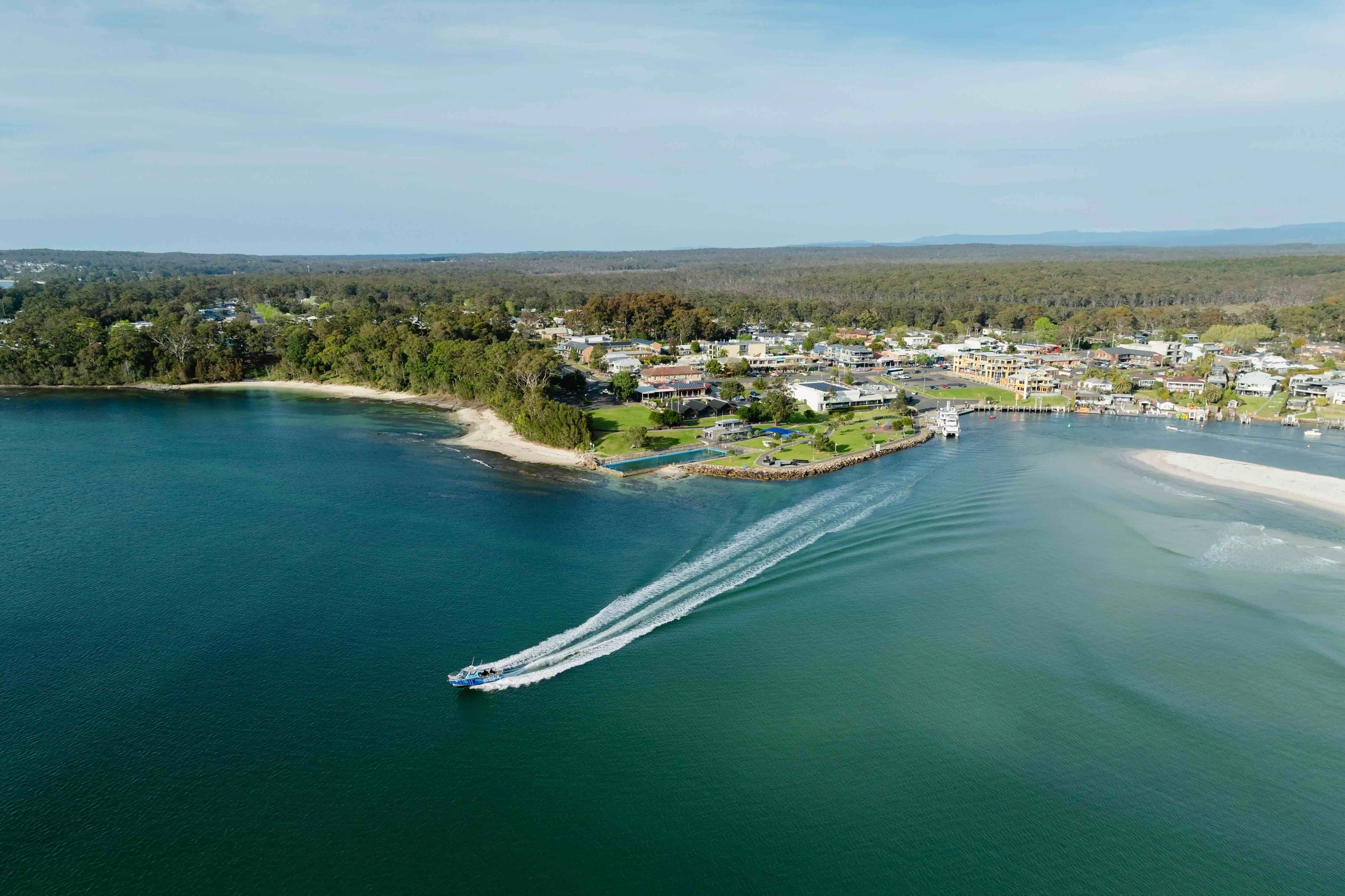 Aerial view over Huskisson on the South Coast