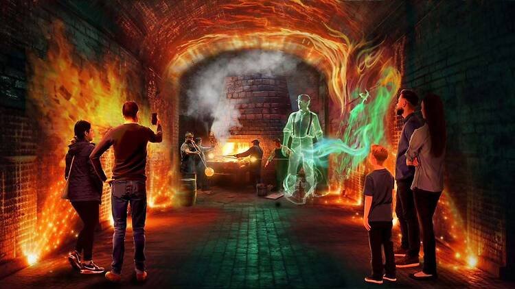 Proposed design for immersive exhibition in Stourbridge Glass Museum tunnels