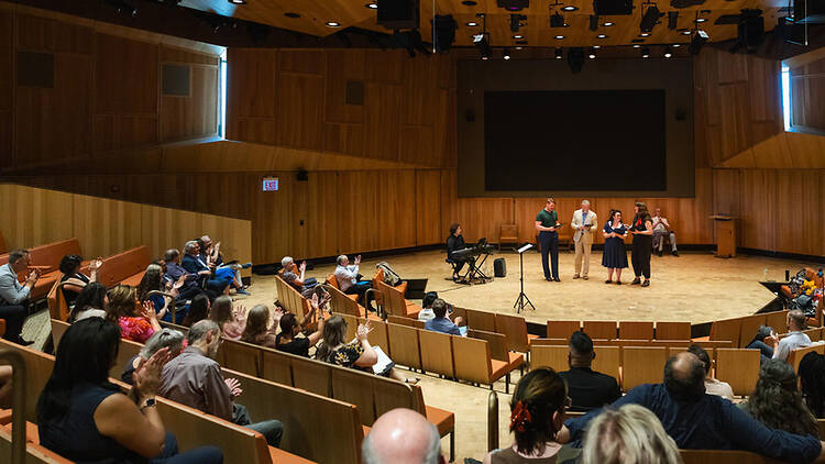 The auditorium at The Obama Presidential Center Museum The auditorium at The Obama Presidential Center Museum