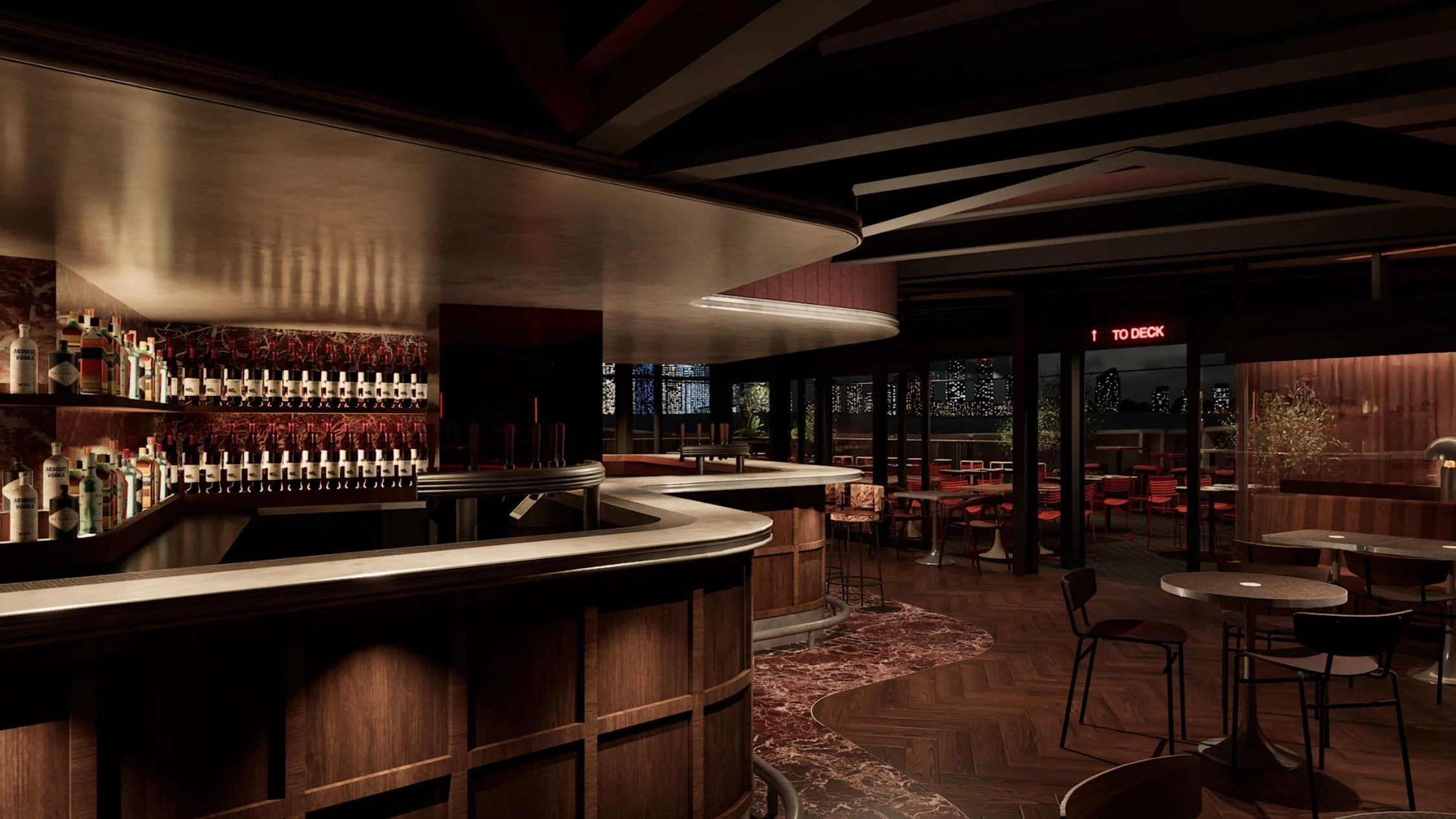 Transit Rooftop Bar render