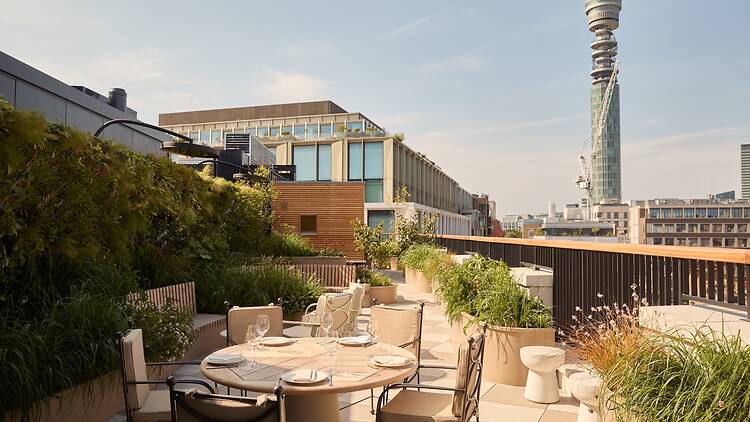 The Newman’s terrace in the sunshine