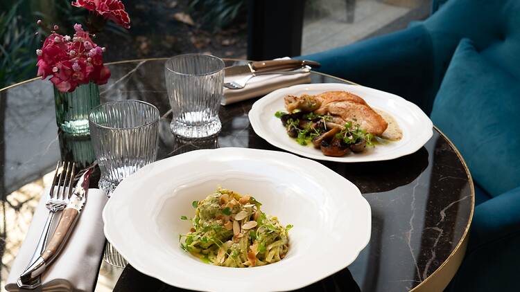Plates of food at Maison Albar - Le Vendôme’s restaurant