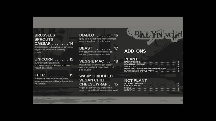 BKLYN WILD MENU BKLYN WILD MENU