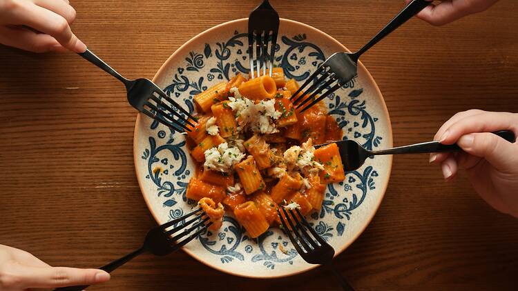 Marrow blue crab rigatoni header Marrow blue crab rigatoni