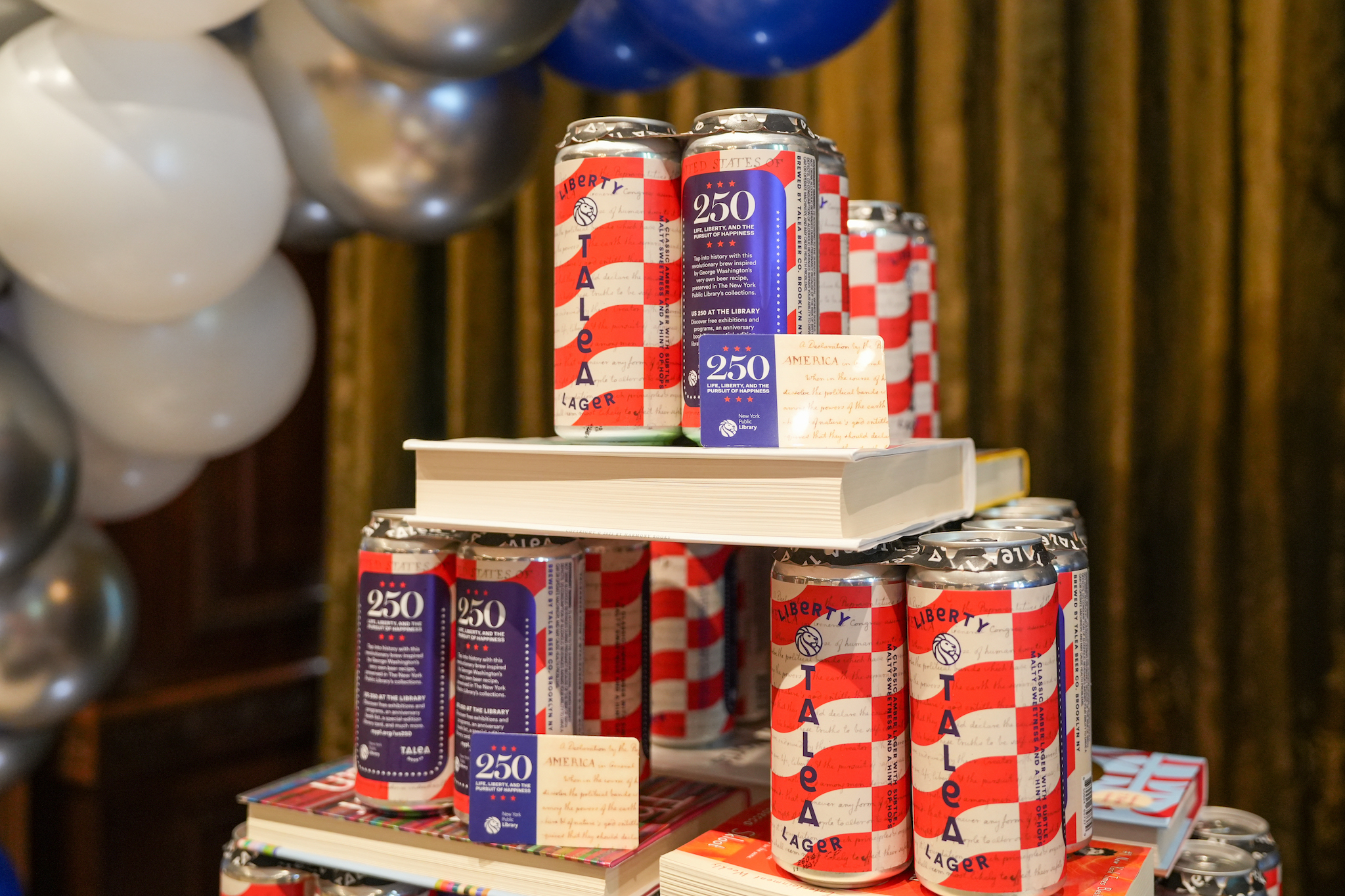 A stack of liberty lager cans