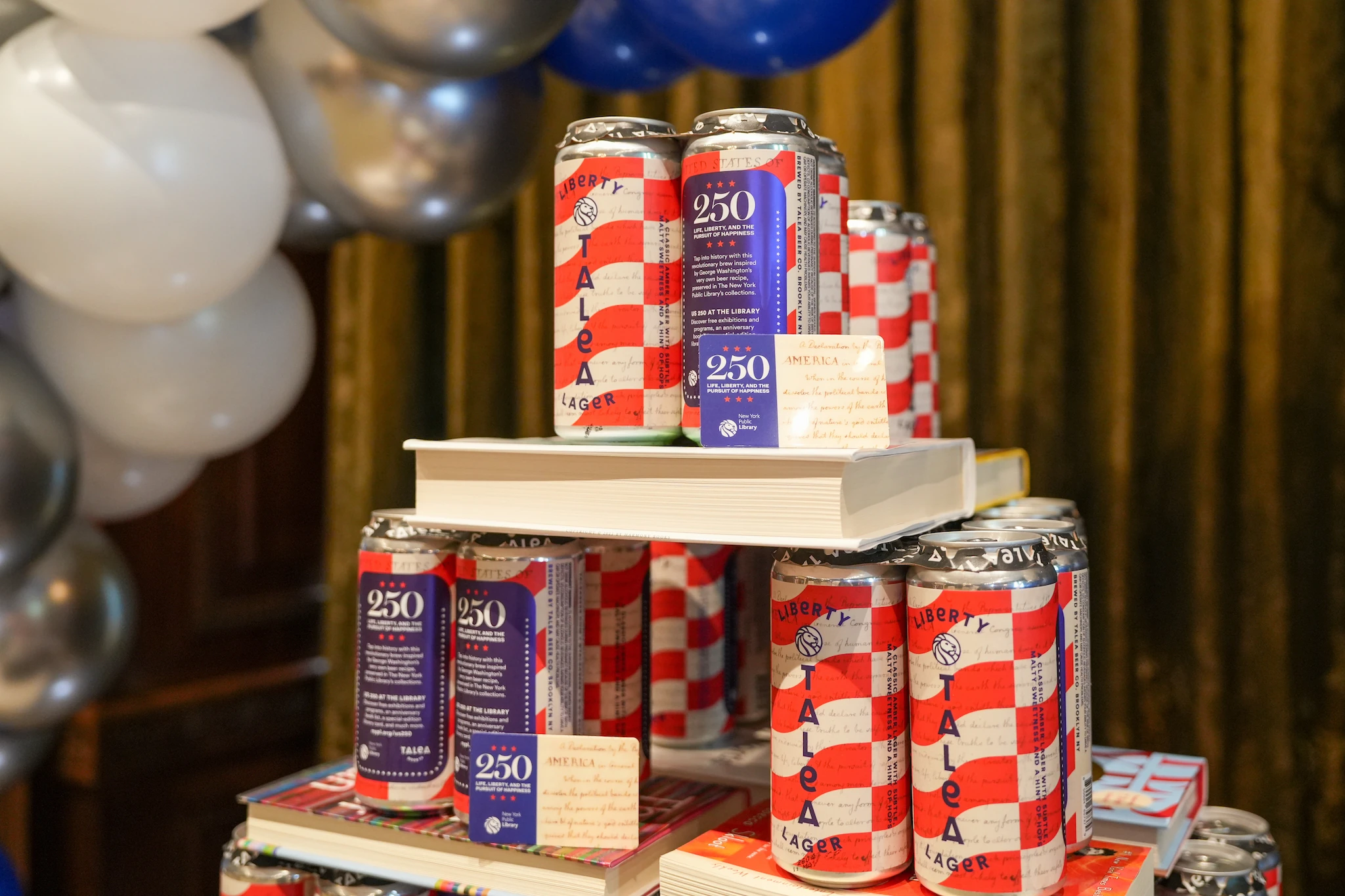 A stack of liberty lager cans