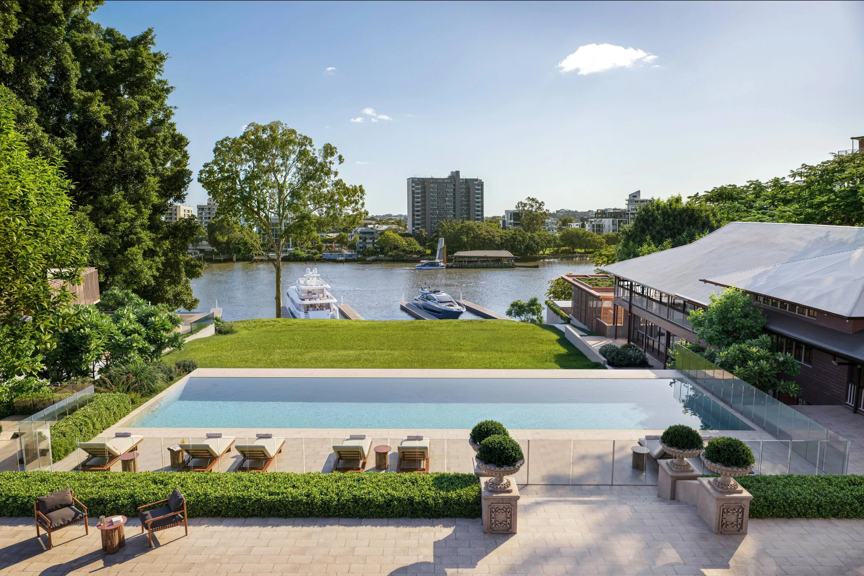Render of pool facing river