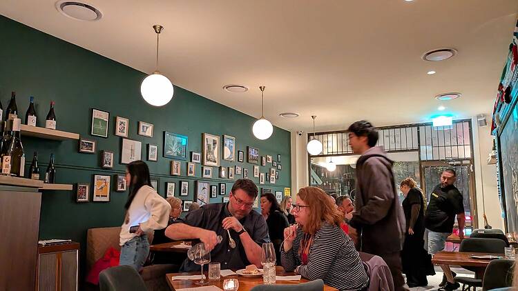 people sitting in a restaurant