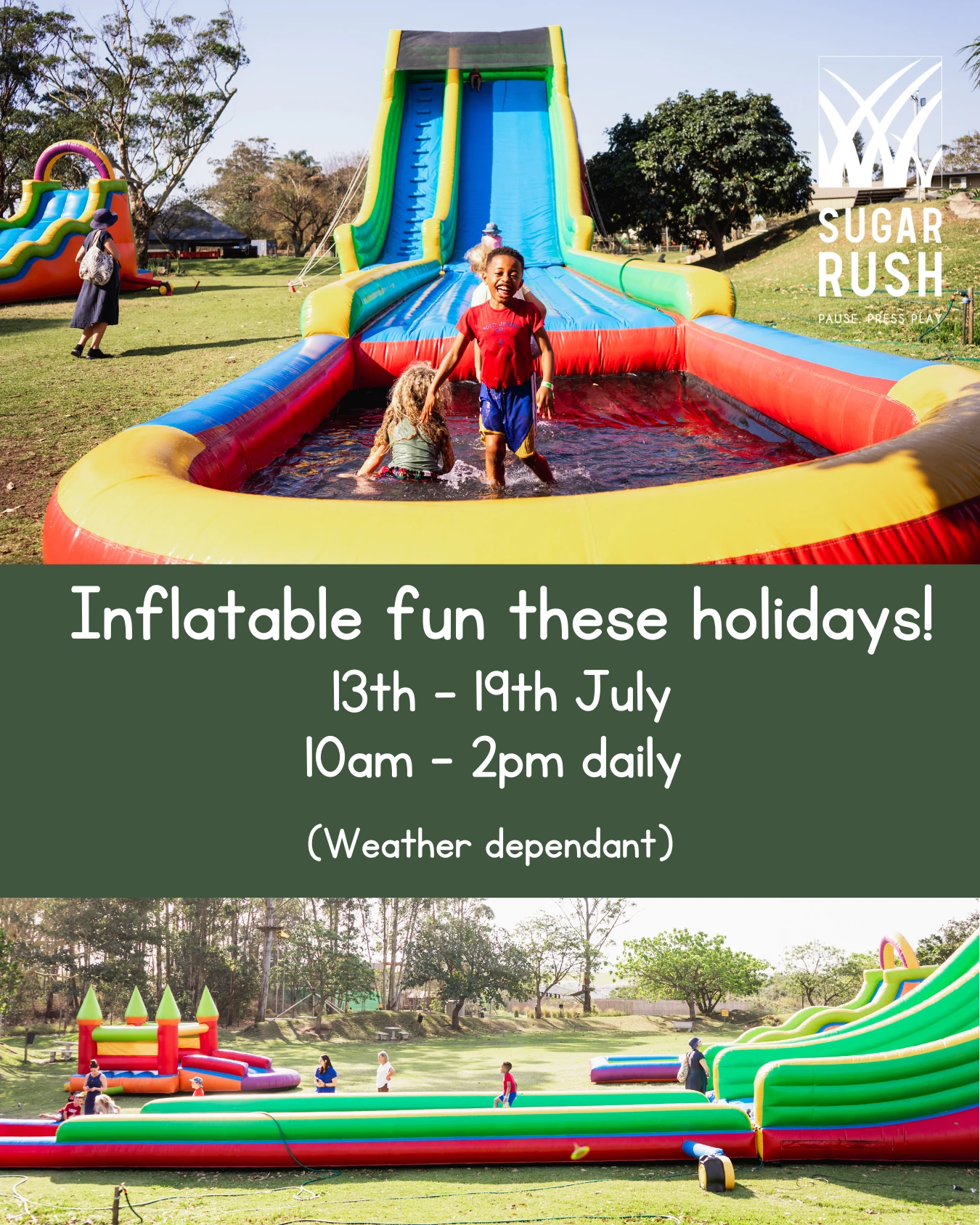 Take the little ones to Sugar Rush in Ballito this holiday for some epic inflatable fun!