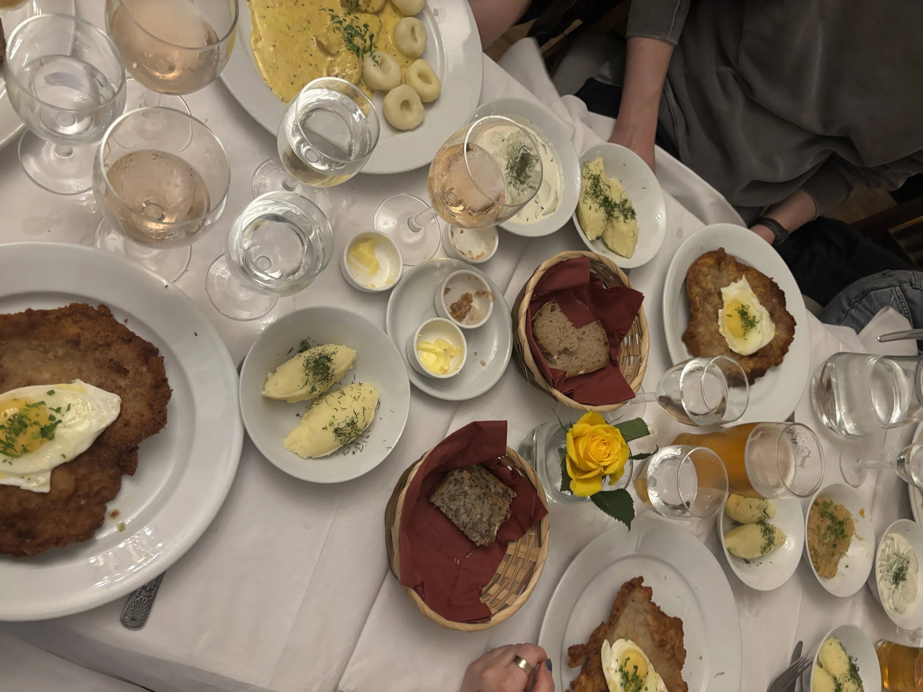 A table laid with all the trad Polish fare served up at Daquise 