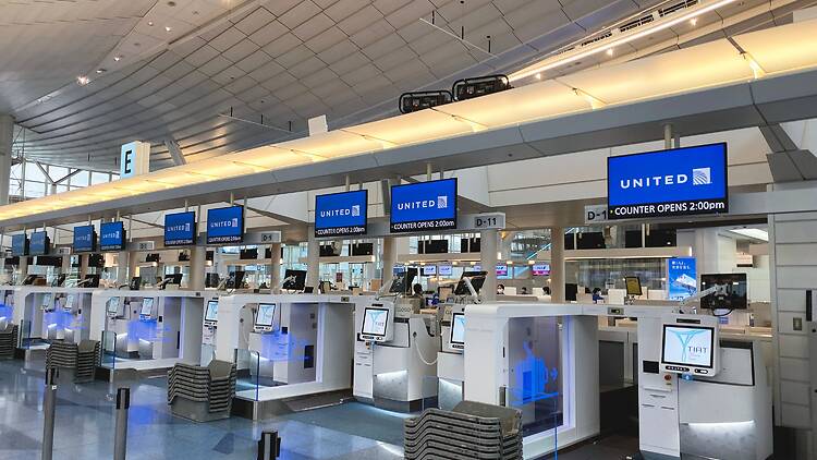 United Airlines check-in counter United Airlines check-in counter