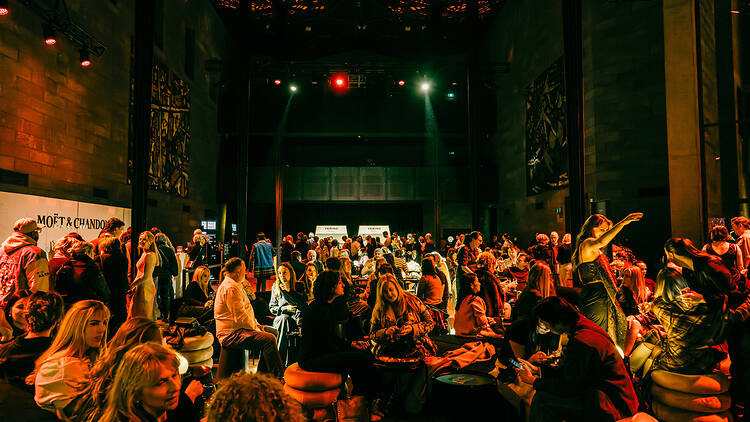 NGV Friday Nights A large crowd of people at NGV at night