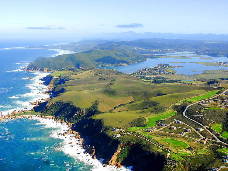 Aerial view of Knysna in the Garden Route Aerial photo of Knysna, Garden Route South Africa