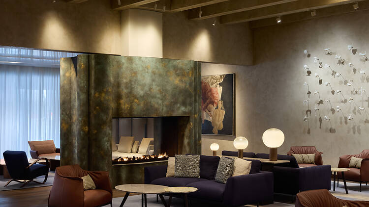 Lobby of the Fairmont Golden Prague hotel in Czechia