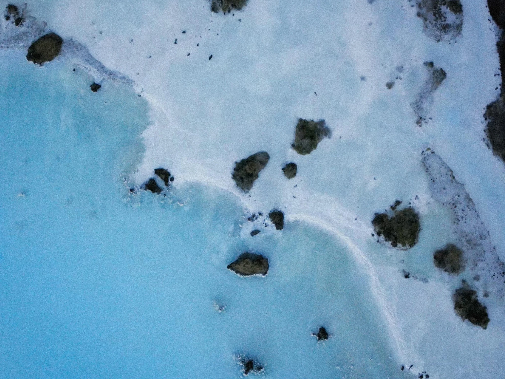 Arial shot of the Blue Lagoon in Iceland