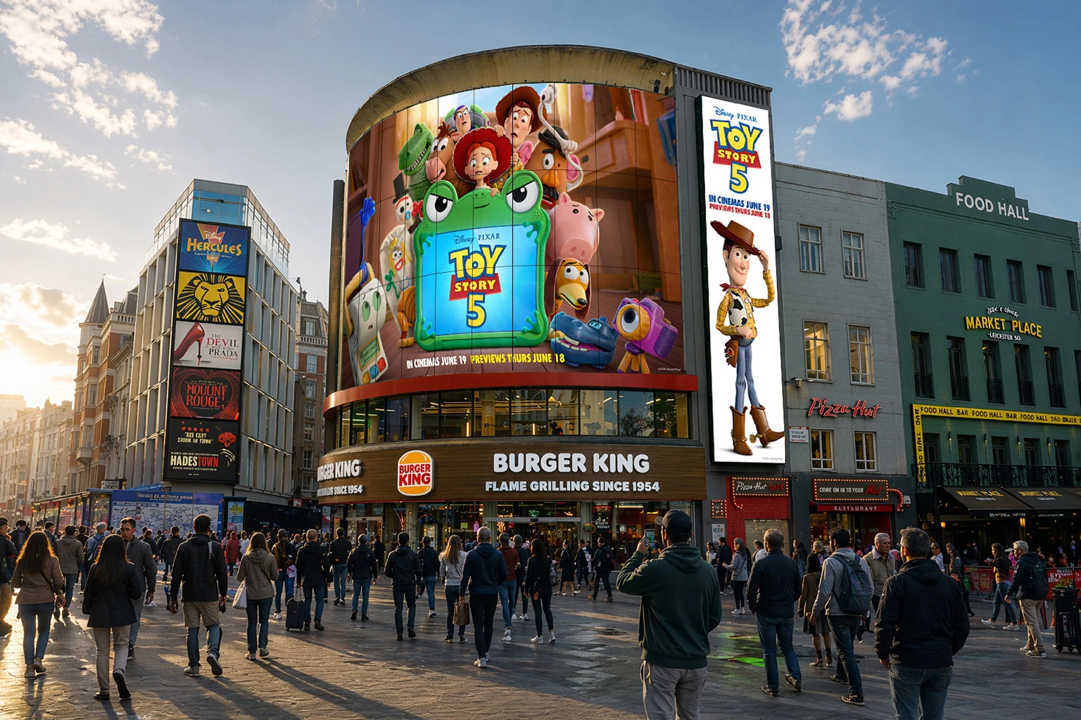 Artist&rsquo;s impression of The Curve LED screen in Leicester Square 