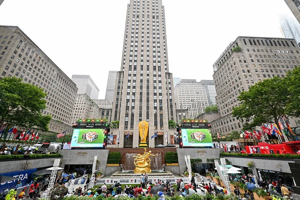 Rockefeller Center celebrates the opening of the official NYNJ World Cup 26 & Telemundo Fan Village.