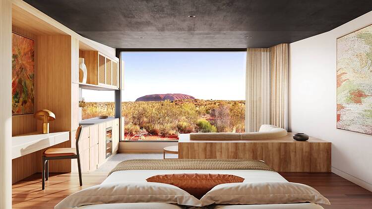 Uluṟu lodge Rendering of a Desert Suite with views of Uluṟu