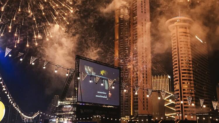 Catch open-air films under the Chao Phraya at River City Bangkok