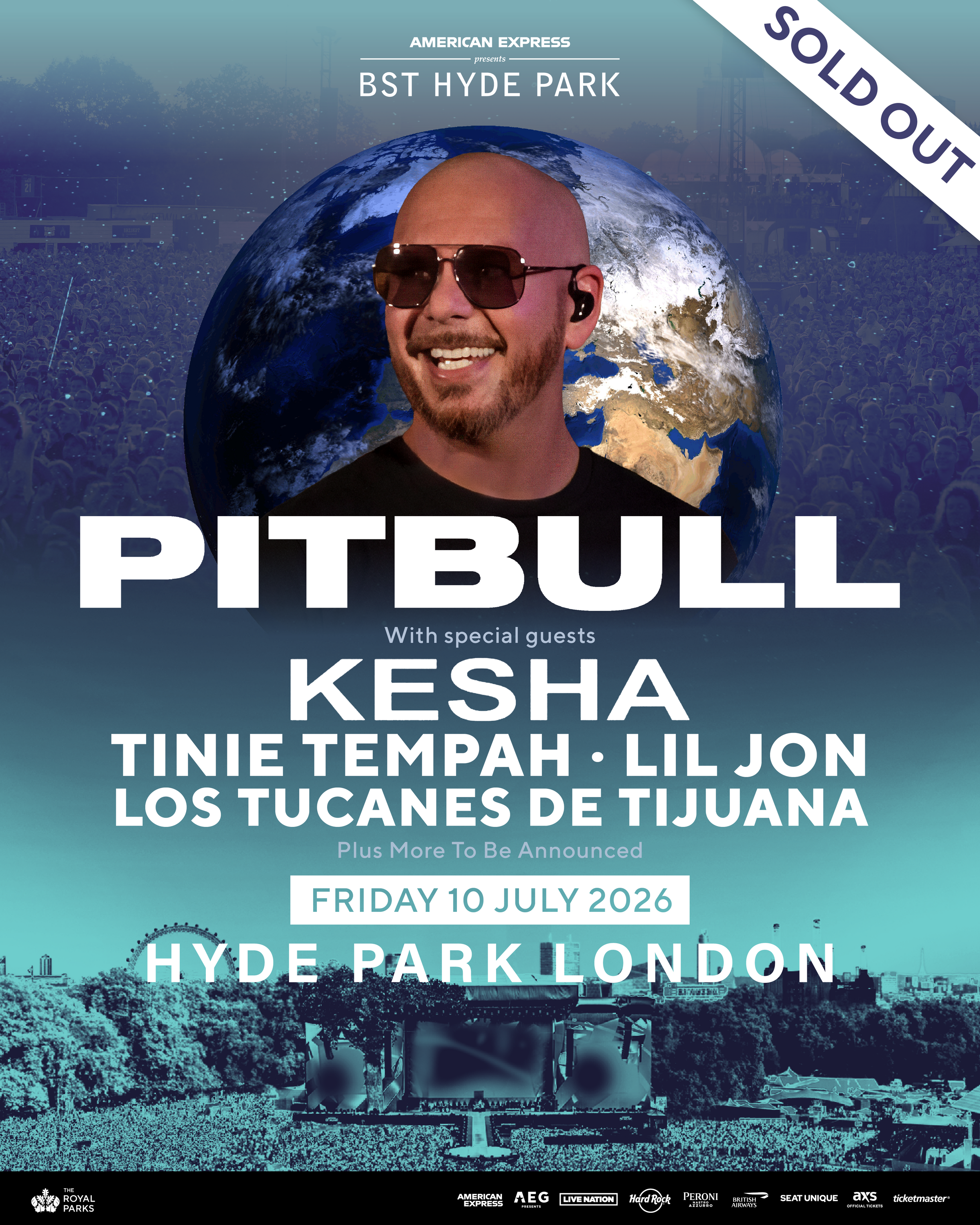 Pitbull lineup at BST Hyde Park