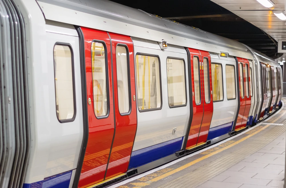 Tube train in London