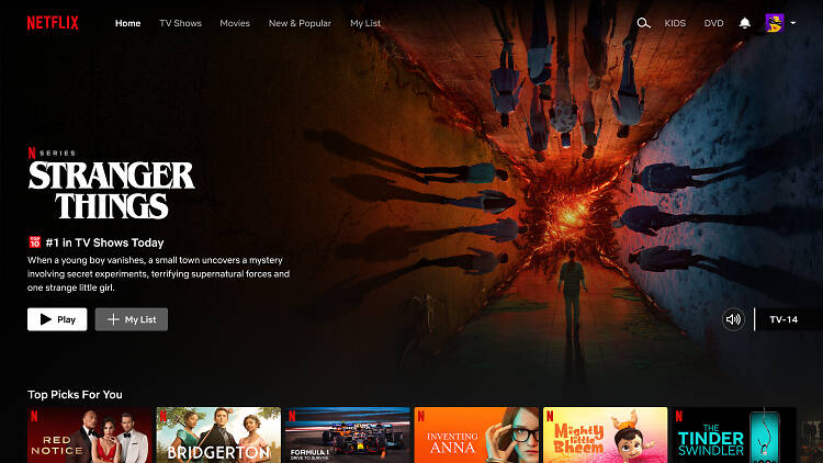 Netflix's homepage Netflix's homepage