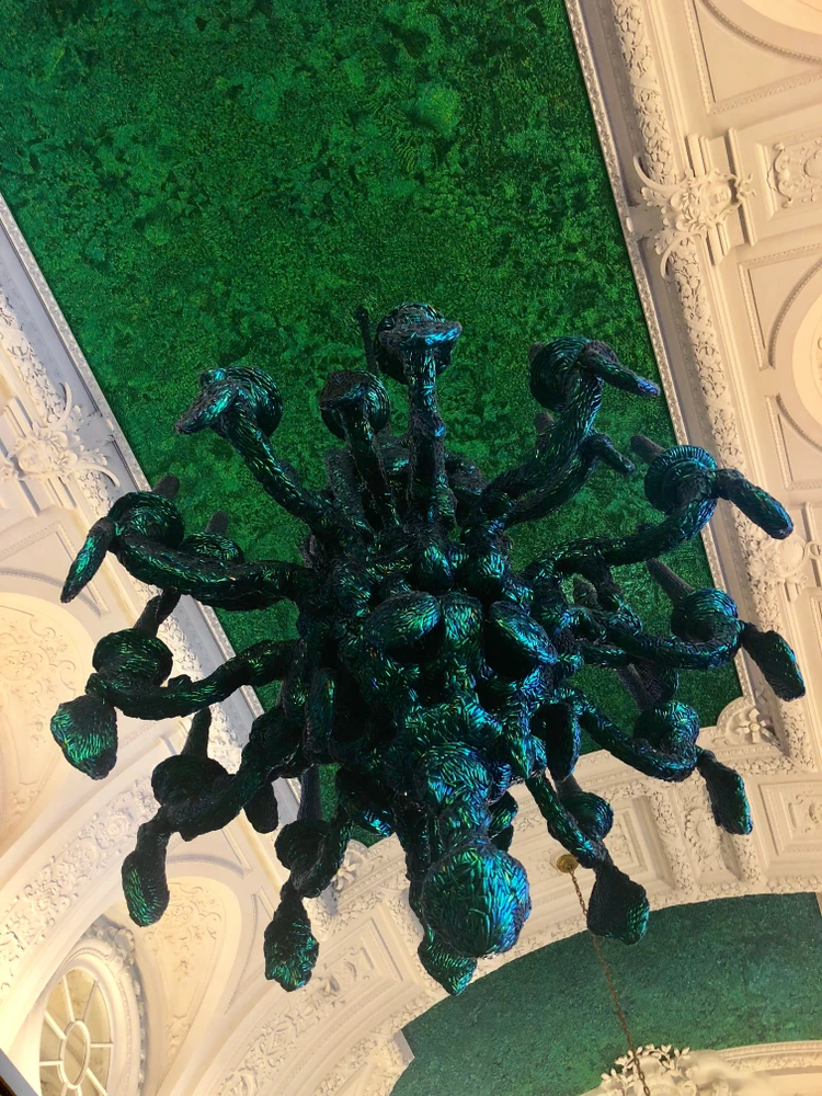 The beetle wing ceiling at the Royal Palace, Brussels