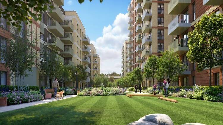 Render of Sutton Garden Square regeneration project Render of Sutton Garden Square regeneration project