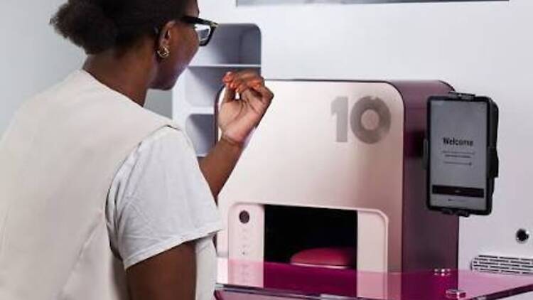 A robot manicure machine at 10Beauty. A robot manicure machine at 10Beauty.