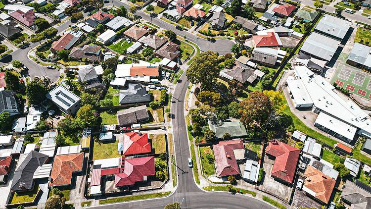Melbourne suburb from above Melbourne suburb from above