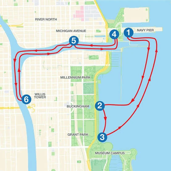 Shoreline Sightseeing water taxi route map