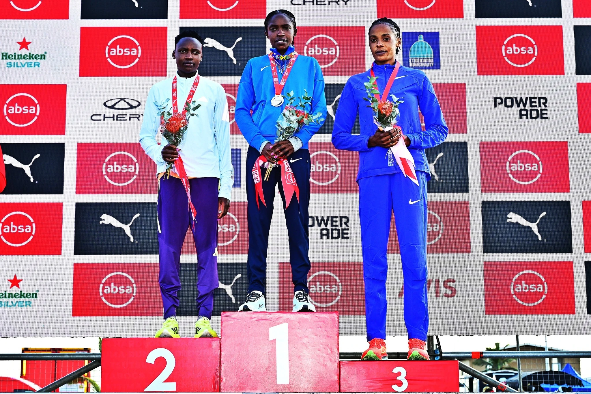 Elite Women's Podium 2026 Absa RUN YOUR CITY DURBAN 10K. 