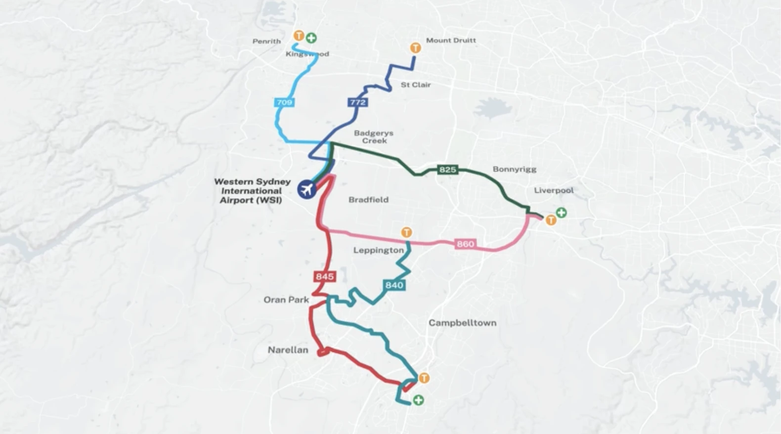 new bus route map Western Sydney
