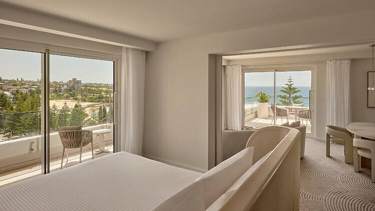 A hotel room with a view