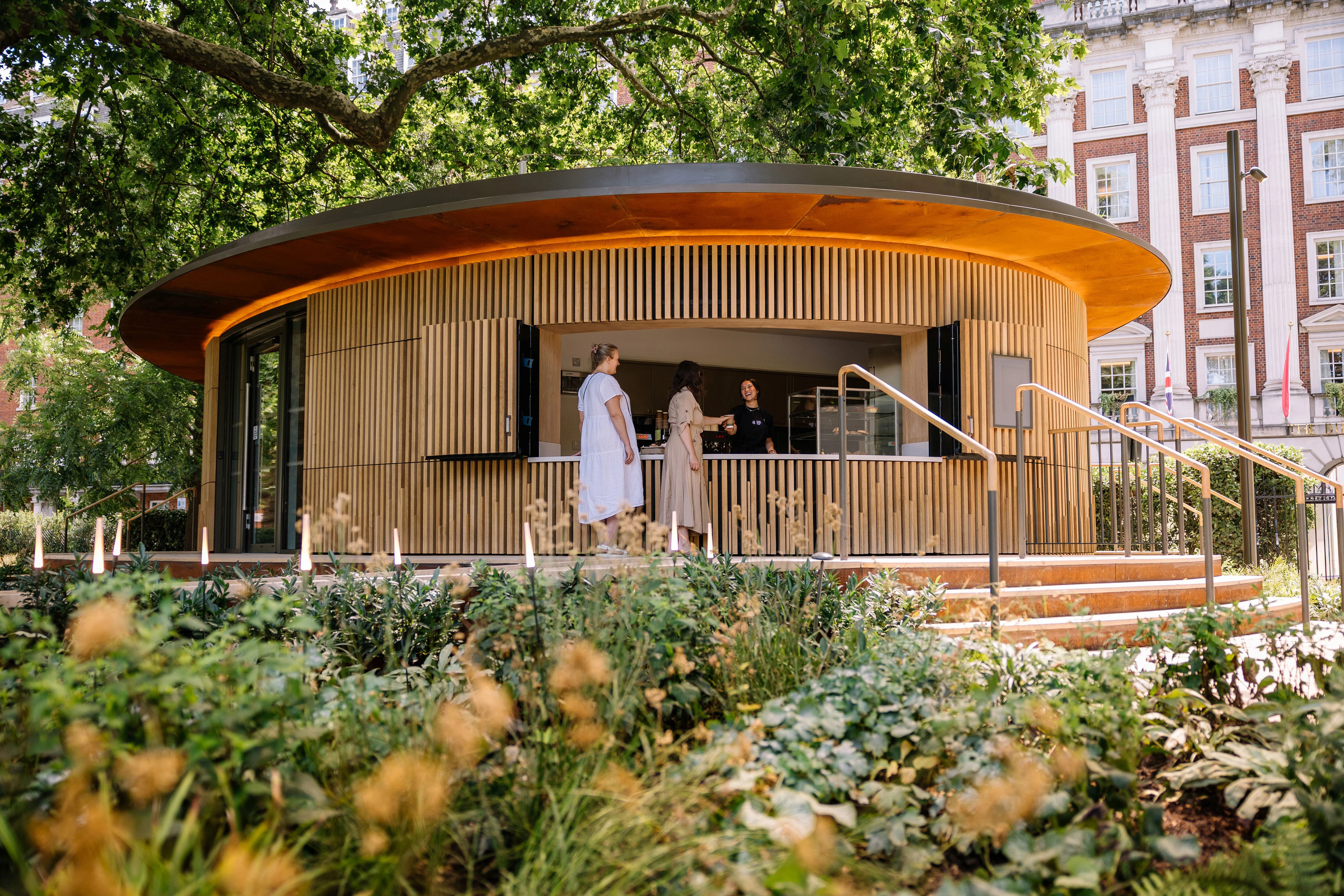 The new cafe kiosk at Grosvenor Square