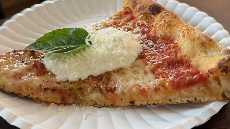 The stracciatella slice at NYNY The stracciatella slice at NYNY