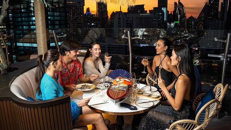 Pastel Rooftop Bar