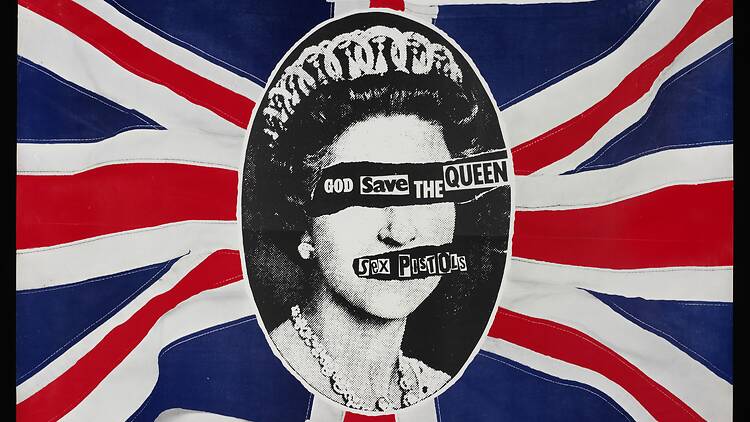 Promotional poster for Sex Pistols' single God Save The Queen, 1977 Promotional poster for Sex Pistols' single God Save The Queen, 1977