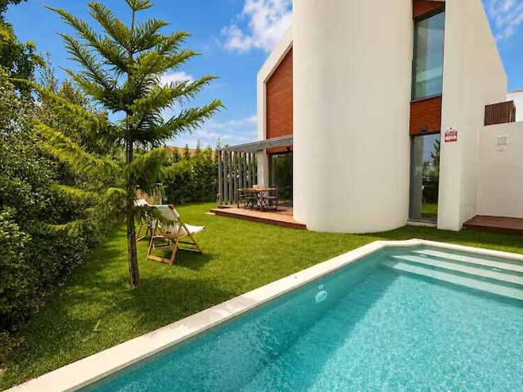The contemporary villa with a spacious garden and pool The contemporary villa with a spacious garden and pool