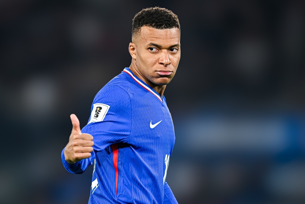 Kylian Mbappé playing for France