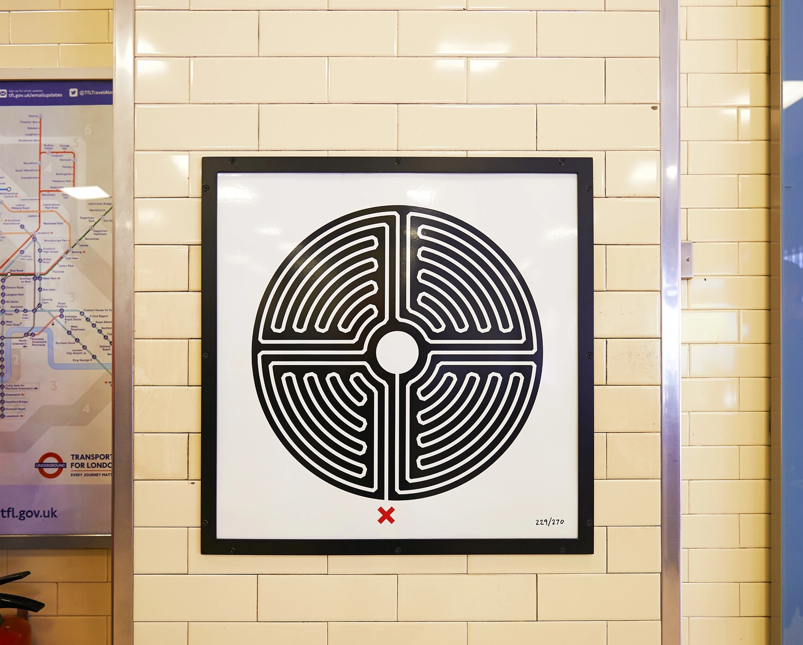 Labyrinth artwork on the London Underground