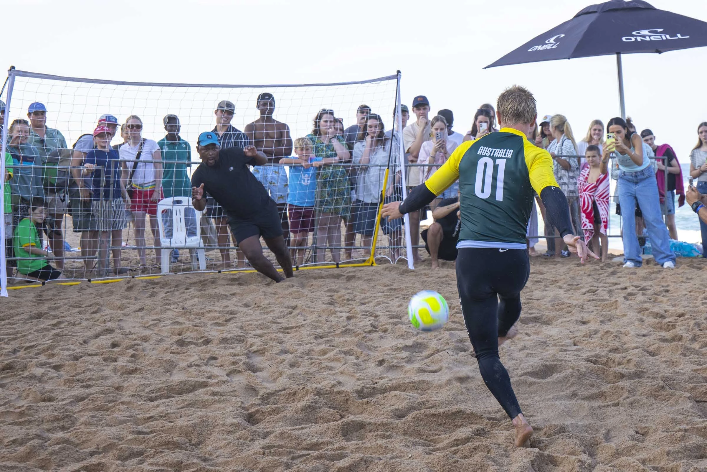 Footballers took on surfers in this legendary Surf & Turf Challenge. 