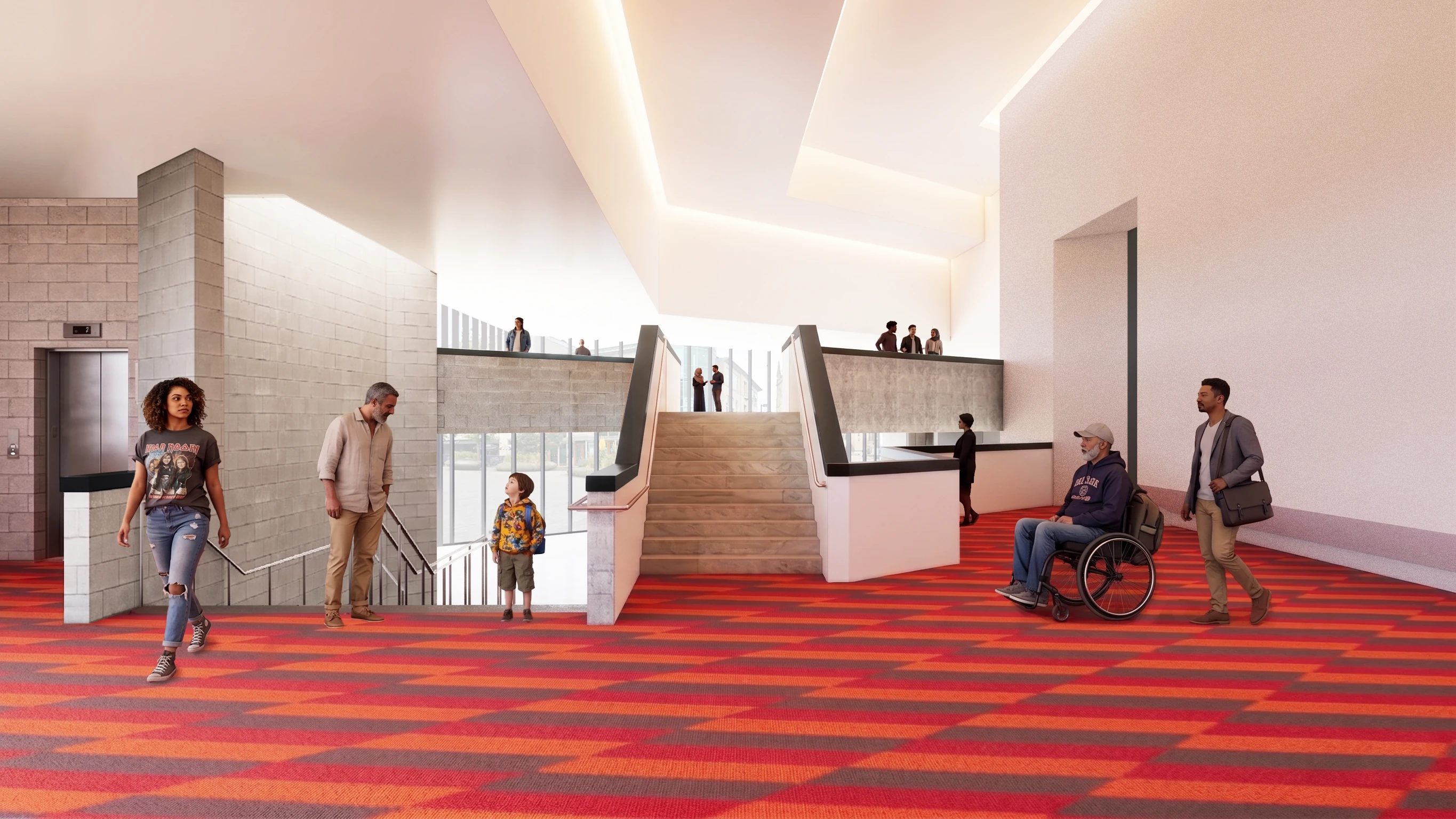 Render of interior of the upgraded Crucible Theatre in Sheffield