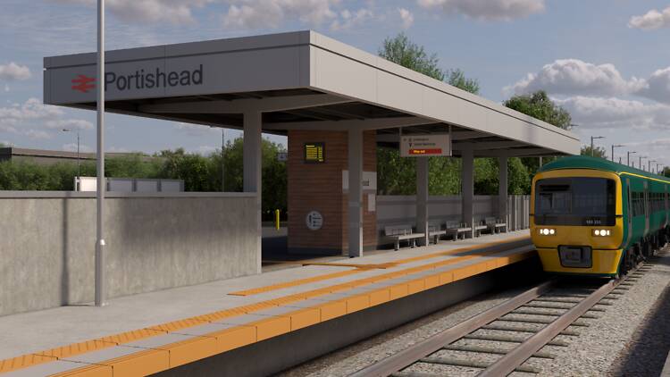 Artist render of the new Portishead rail station Artist render of the new Portishead rail station