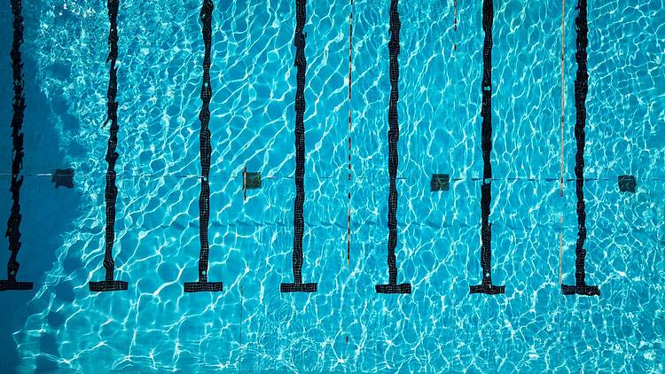 Top view of a swimming pool