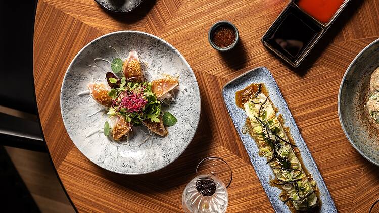 Salads and sushi at Yezi