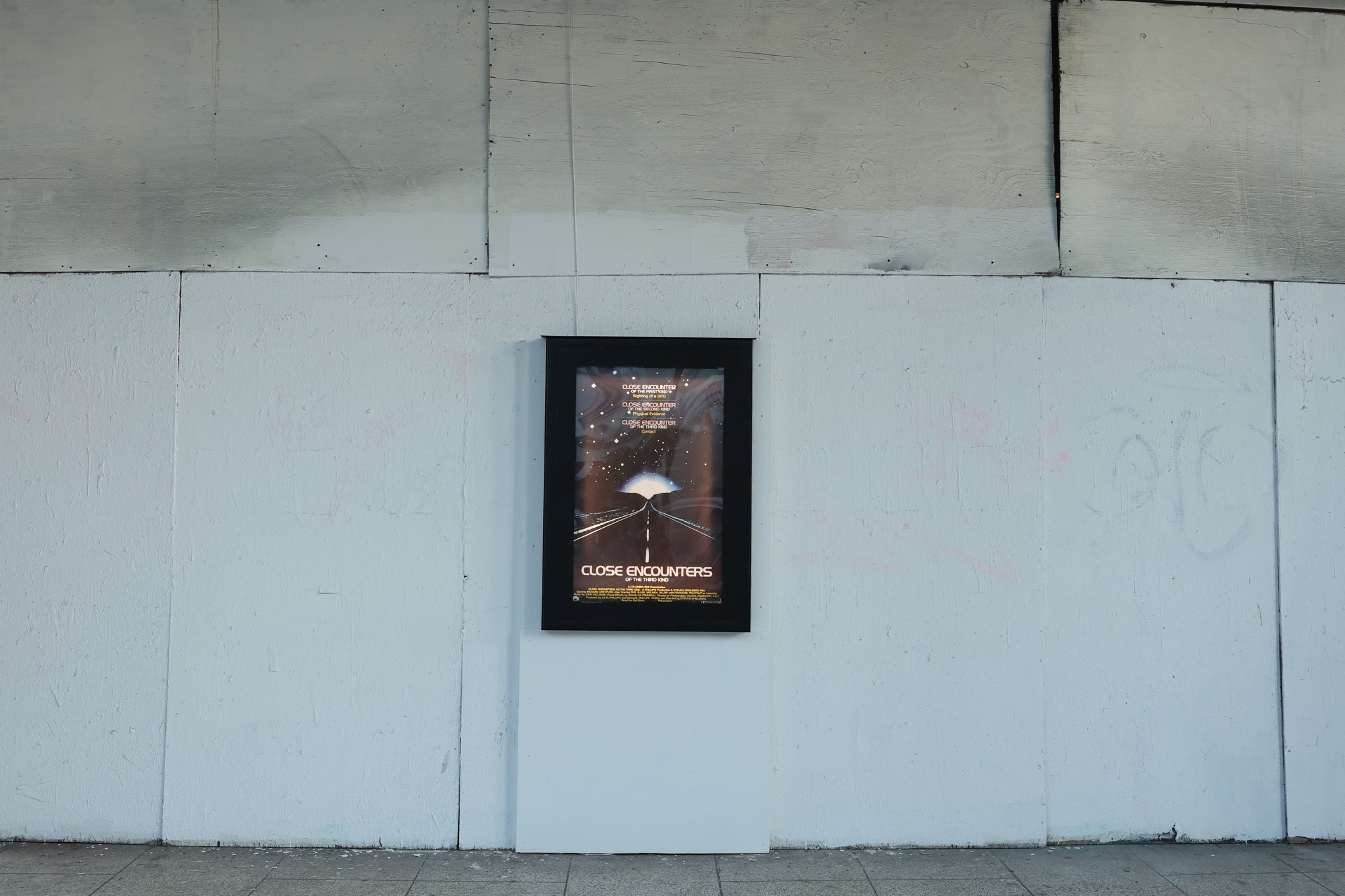 A poster for ‘Close Encounters of the Third Kind’ outside of the Cinerama Dome